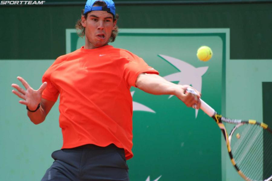 Nadal przed meczem na treningu,,